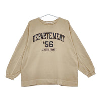 Pual ce cin ロゴプリントプレーティングプルオーバー 長袖Ｔシャツ カットソー ロンＴ 22AW ベージュ レディース ピュアルセシン【中古】5-0509M♪