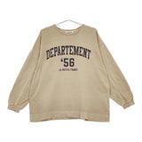Pual ce cin ロゴプリントプレーティングプルオーバー 長袖Ｔシャツ カットソー ロンＴ 22AW ベージュ レディース ピュアルセシン【中古】5-0509M♪