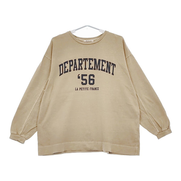 Pual ce cin ロゴプリントプレーティングプルオーバー 長袖Ｔシャツ カットソー ロンＴ 22AW ベージュ レディース ピュアルセシン【中古】5-0509M♪