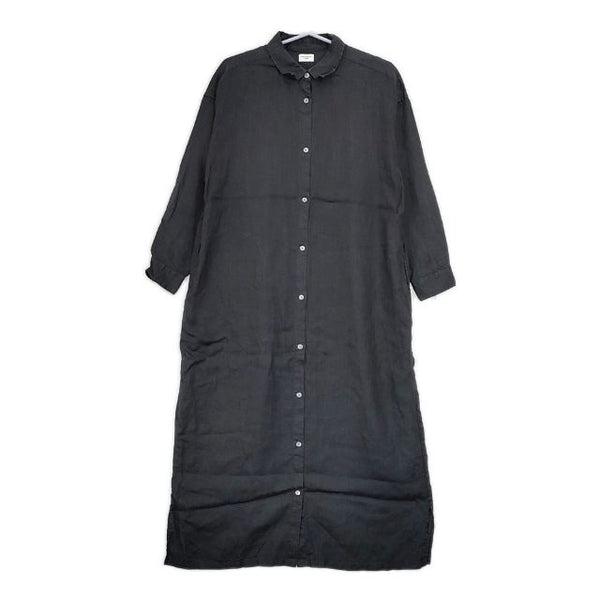 URBAN RESEARCH DOORS リネン100％ シャツワンピ ワンピース ブラック レディース アーバンリサーチドアーズ【中古】5-0601M∞