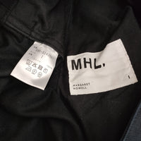 MHL. 595-3243501 サイズ1 ORGANIC COTTON GABARDINE パンツ 23AW ブラック レディース エムエイチエル【中古】5-0509M♪