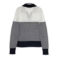 Brooks Brothers プルオーバー ボーダー スーピマコットン ニット ホワイト ネイビー レディース ブルックスブラザーズ【中古】5-0601M∞