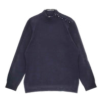 Brooks Brothers コットンナイロンニット 肩ボタン サイズM ニット ネイビー レディース ブルックスブラザーズ【中古】5-0509M♪