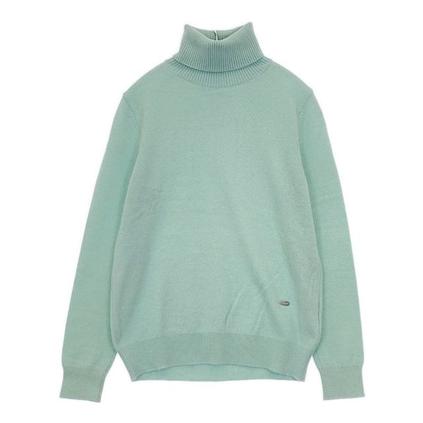 Aquascutum カシミヤ100％ 日本製 セーター ニット ライトグリーン レディース アクアスキュータム【中古】5-1002T∞