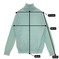 Aquascutum カシミヤ100％ 日本製 セーター ニット ライトグリーン レディース アクアスキュータム【中古】5-1002T∞