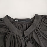 nicholson and nicholson DRACENA サイズ38 コットン ギャザー ワンピース ブラック レディース ニコルソンアンドニコルソン【中古】5-0509M♪