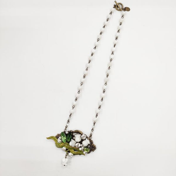 Kanami bijoux すずらん アクセサリー ネックレス グリーン ホワイト レディース カナミビジュー【中古】5-0409G◎