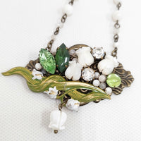 Kanami bijoux すずらん アクセサリー ネックレス グリーン ホワイト レディース カナミビジュー【中古】5-0409G◎