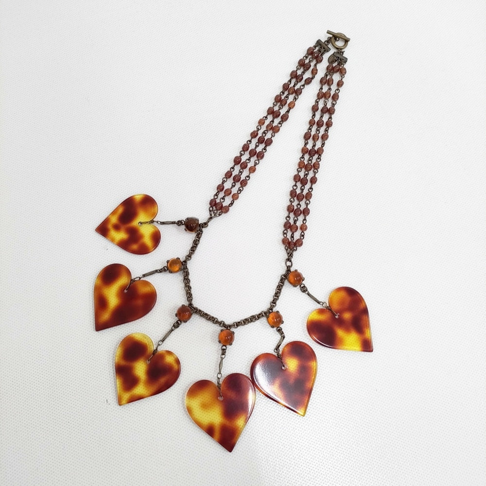 Kanami bijoux ハートネックレス べっこう色 定価33000円