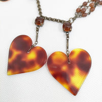 Kanami bijoux ハートネックレス べっこう色 定価33000円 アクセサリー ネックレス ブラウン レディース カナミビジュー【中古】5-0409G◎