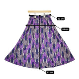 LE GLAZIK バティックギャザースカート 定価19800円 JG-F0012 BTK サイズ36 ロングスカート パープル レディース ルグラジック【中古】5-0509M♪