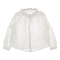 nest Robe コットンリネンダンガリーフリルシャツ 01224-1276 ブラウス シャツ ホワイト レディース ネストローブ【中古】5-0609M∞