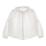 nest Robe コットンリネンダンガリーフリルシャツ 01224-1276 ブラウス シャツ ホワイト レディース ネストローブ【中古】5-0609M∞