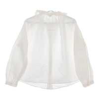nest Robe コットンリネンダンガリーフリルシャツ 01224-1276 ブラウス シャツ ホワイト レディース ネストローブ【中古】5-0609M∞