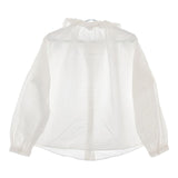 nest Robe コットンリネンダンガリーフリルシャツ 01224-1276 ブラウス シャツ ホワイト レディース ネストローブ【中古】5-0609M∞