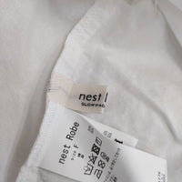 nest Robe コットンリネンダンガリーフリルシャツ 01224-1276 ブラウス シャツ ホワイト レディース ネストローブ【中古】5-0609M∞