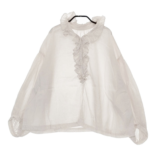 nest Robe UPCYCLELINO 近江晒しフラワーカラーブラウス 01241-1505 シャツ 24SS オフホワイト レディース ネストローブ【中古】5-0408M♪