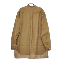 NEST ROBE CONFECT 02175-0005 製品染め リネン バンドカラー 長袖シャツ ブラウン メンズ ネストローブコンフェクト【中古】5-0601M∞