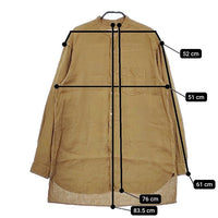 NEST ROBE CONFECT 02175-0005 製品染め リネン バンドカラー 長袖シャツ ブラウン メンズ ネストローブコンフェクト【中古】5-0601M∞