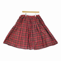 R&D.M.Co- コットンシルク タータンチェック ギャザー スカート レッド レディース オールドマンズテーラー【中古】5-0328M♪