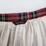 R&D.M.Co- コットンシルク タータンチェック ギャザー スカート レッド レディース オールドマンズテーラー【中古】5-0328M♪