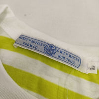 R&D.M.Co- ボーダー コットン L 半袖Ｔシャツ カットソー イエロー ホワイト レディース オールドマンズテーラー【中古】5-0612S∞