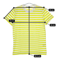 R&D.M.Co- ボーダー コットン L 半袖Ｔシャツ カットソー イエロー ホワイト レディース オールドマンズテーラー【中古】5-0612S∞