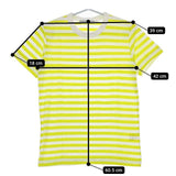 R&D.M.Co- ボーダー コットン L 半袖Ｔシャツ カットソー イエロー ホワイト レディース オールドマンズテーラー【中古】5-0612S∞