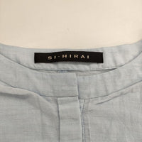 SI-HIRAI テンセルポリエステル プルオーバー ブラウス シャツ ライトブルー レディース スーヒライ【中古】5-0601M∞