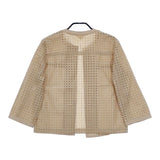 Harriss 長袖 レース コットン ノーカラージャケット ベージュ レディース ハリス【中古】5-0601M∞