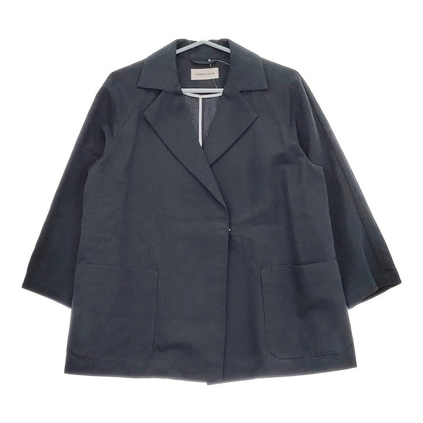 HARRISS GRACE オーバーサイズ  GB171-01058 リネン混 サイズ36 ジャケット ネイビー レディース ハリスグレース【中古】5-0412M△