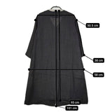 SI-HIRAI リネン ノーカラーコート ベルト付き コート ブラック レディース スーヒライ【中古】5-0601M∞