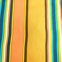 YVES SAINT LAURENT 柄 大判 スカーフ ネイビー オレンジ レディース イヴ・サンローラン【中古】5-0414G◎