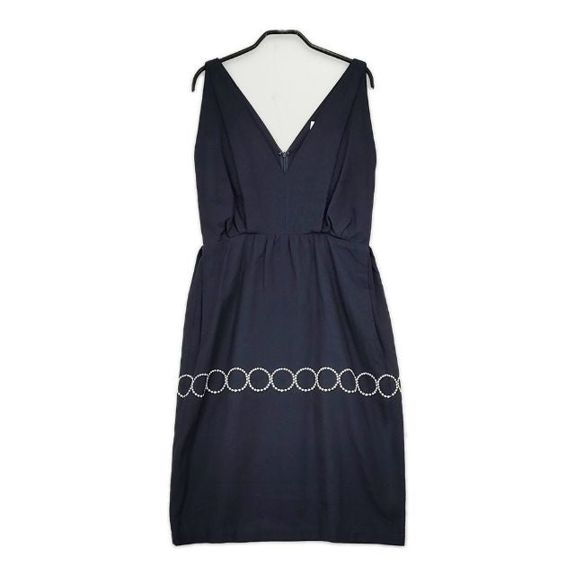 mina perhonen tambourine ss3105 ノースリーブドレス 刺繍 ワンピース ネイビー レディース ミナペルホネン【中古】5-0604S∞ mina perhonen tambourine ss3105 ノースリーブドレス 刺繍 ワンピース