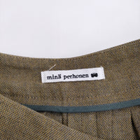 mina perhonen rytmi ワイドランダムタックパンツ va4402 38 コットンウール ガウチョパンツ カーキ レディース ミナペルホネン【中古】5-0328M♪