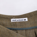 mina perhonen rytmi ワイドランダムタックパンツ va4402 38 コットンウール ガウチョパンツ カーキ レディース ミナペルホネン【中古】5-0328M♪