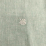 Aquascutum リネン100％ 日本製 比翼ボタン 長袖シャツ ライトグリーン レディース アクアスキュータム【中古】5-0601M∞