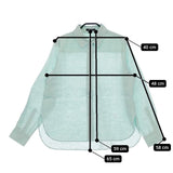 Aquascutum リネン100％ 日本製 比翼ボタン 長袖シャツ ライトグリーン レディース アクアスキュータム【中古】5-0601M∞