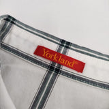 YORKLAND コットン シャツワンピース ノースリーブ チェック ワンピース ホワイト レディース ヨークランド【中古】5-0612S∞