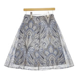 PAUL STUART ペイズリー柄 サイズ6 K1S21-342-20 スカート ライトブルー レディース ポールスチュアート【中古】5-0412M△