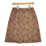 Brooks Brothers ペイズリー柄 61-21-6006 サイズ9 シルク混 スカート カーキ ベージュ レディース ブルックスブラザーズ【中古】5-0412M△