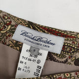 Brooks Brothers ペイズリー柄 61-21-6006 サイズ9 シルク混 スカート カーキ ベージュ レディース ブルックスブラザーズ【中古】5-0412M△