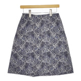 Brooks Brothers ペイズリー柄 ウールシルク サイズ9 61216006 スカート ネイビー ライトグレー レディース ブルックスブラザーズ【中古】5-0412M△