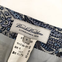 Brooks Brothers ペイズリー柄 ウールシルク サイズ9 61216006 スカート ネイビー ライトグレー レディース ブルックスブラザーズ【中古】5-0412M△