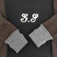 gasa 刺繍 ロゴ ウールアンゴラ セーター ニット ブラック ブラウン グレージュ レディース ガサ【中古】5-1002T∞