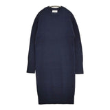 Mila Owen ウールブレンドクルードロップニットワンピース 羊毛 サイズ0 ワンピース 22AW ネイビー レディース ミラオーウェン【中古】5-1008T♪