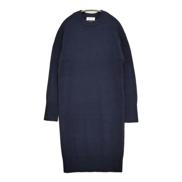 Mila Owen ウールブレンドクルードロップニットワンピース 羊毛 サイズ0 ワンピース 22AW ネイビー レディース ミラオーウェン【中古】5-1008T♪
