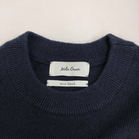 Mila Owen ウールブレンドクルードロップニットワンピース 羊毛 サイズ0 ワンピース 22AW ネイビー レディース ミラオーウェン【中古】5-1008T♪