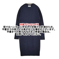 Mila Owen ウールブレンドクルードロップニットワンピース 羊毛 サイズ0 ワンピース 22AW ネイビー レディース ミラオーウェン【中古】5-1008T♪