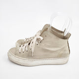 HENRY BEGUELIN ハイカットレザースニーカー オミノ刺繍 革 スニーカー ベージュ レディース エンリーベグリン【中古】5-1203G◎